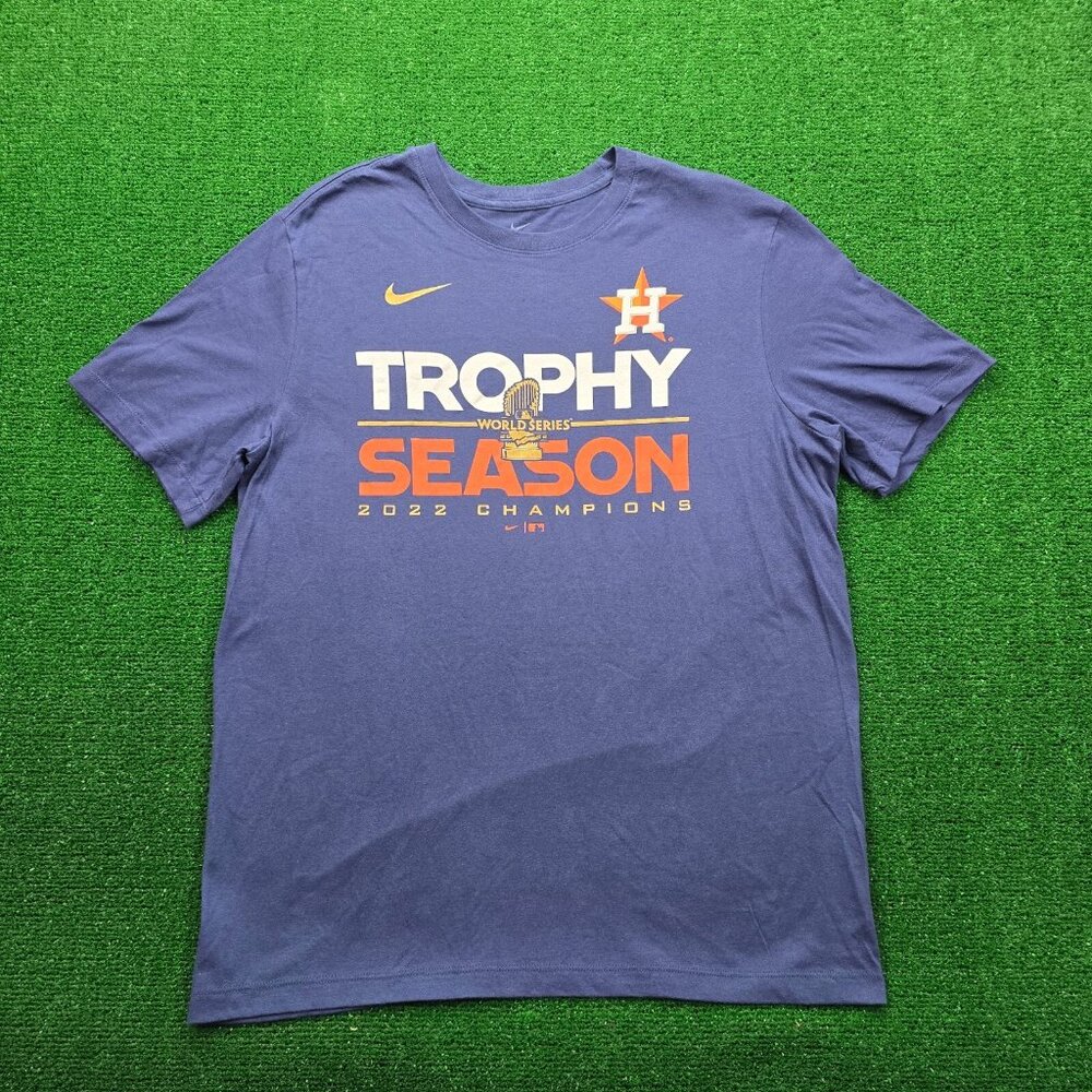 Houston Astros Tshirt Mens Large Blue Nike 2022 World Series Champion MLB